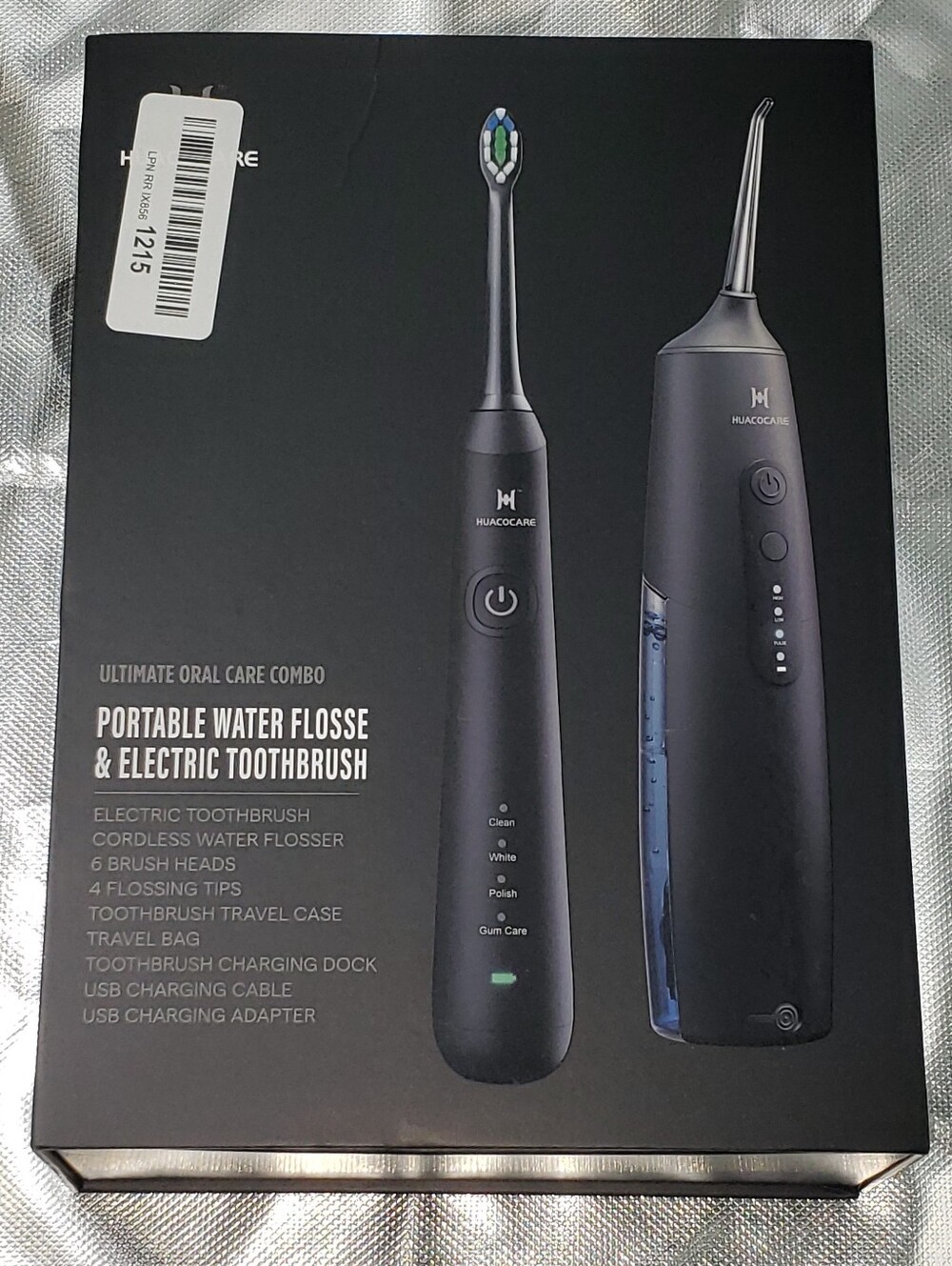 Black Portable Water Flosser & Electric Toothbrush Combo
